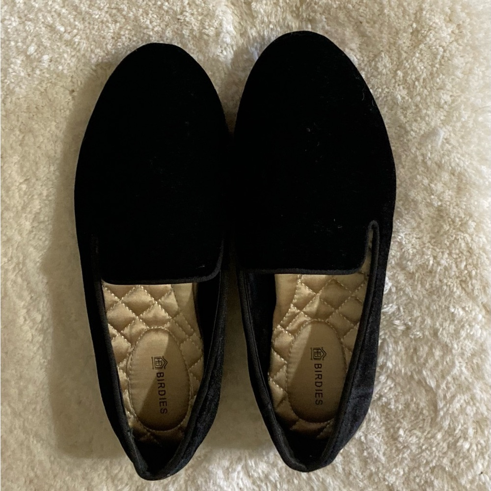 Birdies Black Velvet Slip-On Flats size 5.5 in new condition